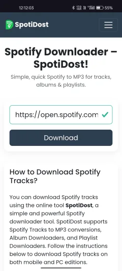 Paste Spotify URL