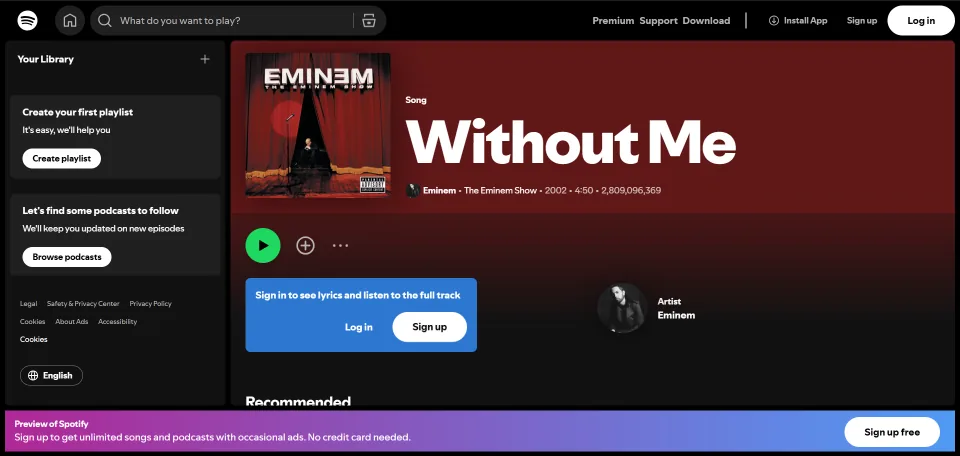 Search Spotify on desktop